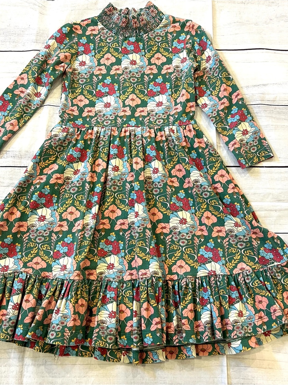 The Middle Daughter Green Floral Midi Dress